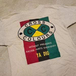 VTG Cross Colours Ya Dig Hip Hop Rap USA Baseball Jersey‎ T Shirt Mens L Large